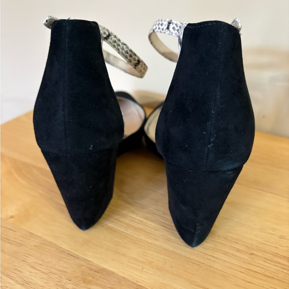 Cole Haan Black Wedges with Snakeskin Strap - Picture 9 of 12